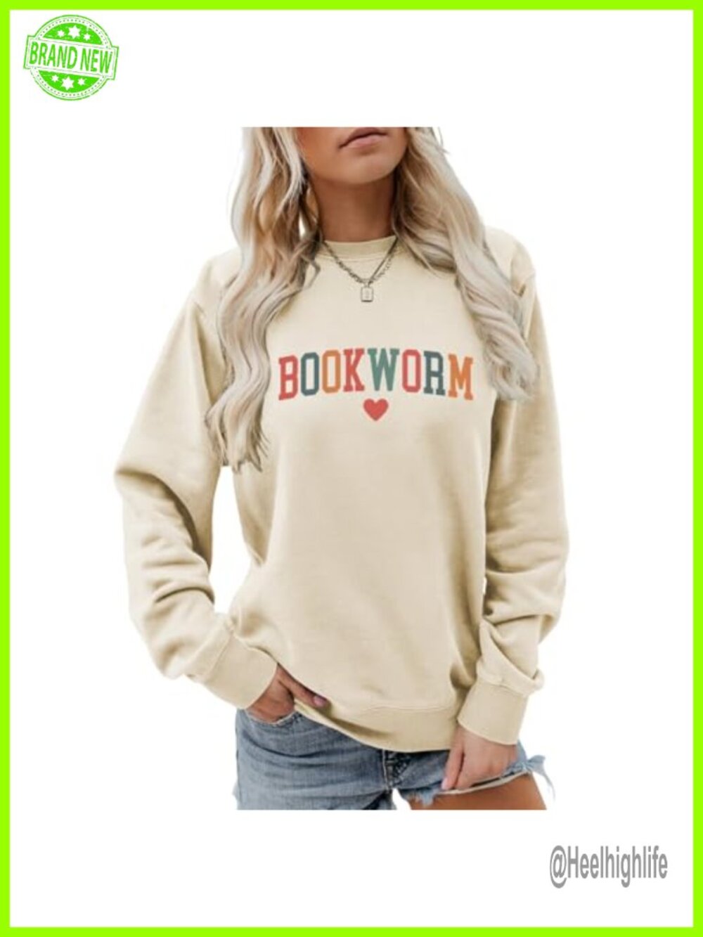 Bookworm Sweatshirt Women Cotton Polyester Crewneck Reading Letter Pullover
